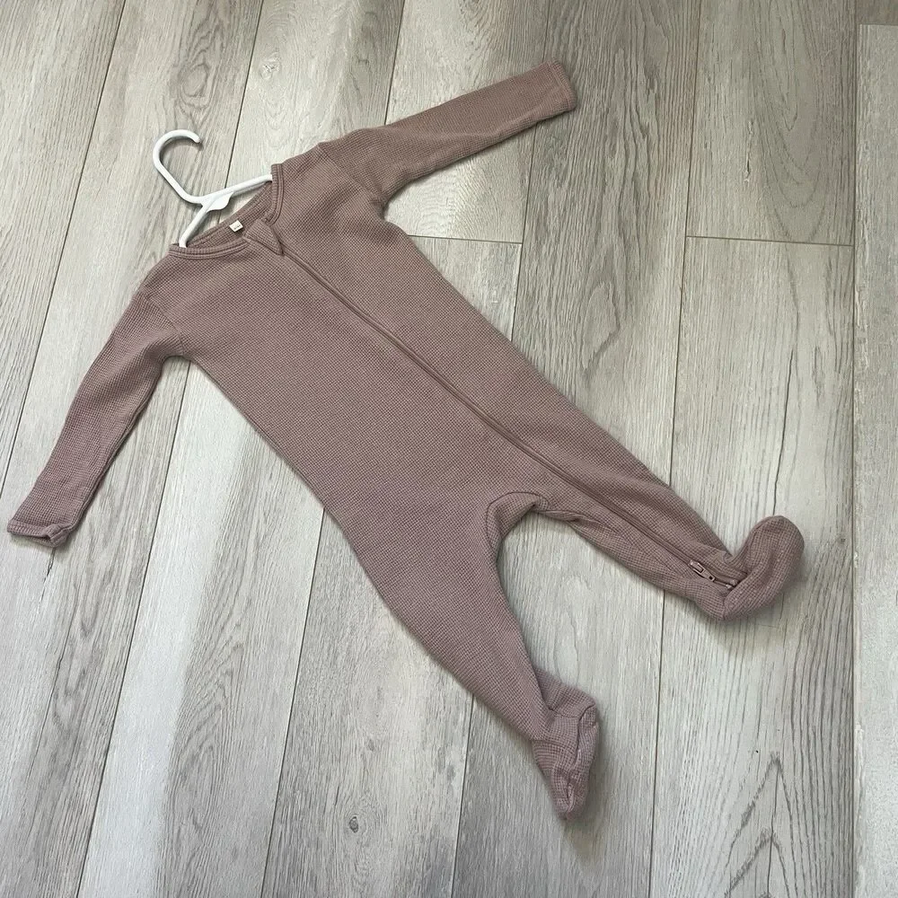 Quincy Mae One-Piece Footie organic cotton baby Brown (size 6-12 months) natural
